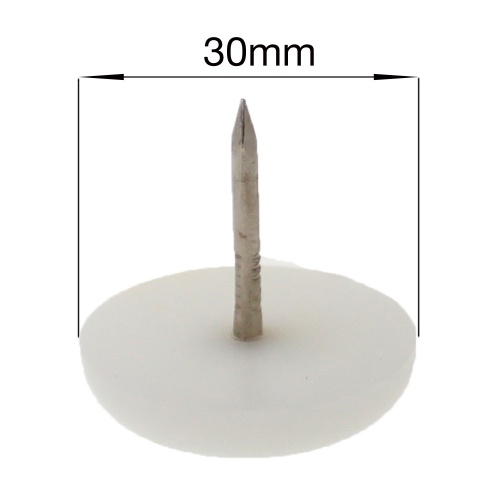 30mm Nail On White Plastic Feet For Chair Legs Protect Your Floor