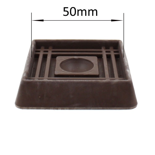 50mm Brown Square Rubber Furniture Caster Cups To Protect Your Floor