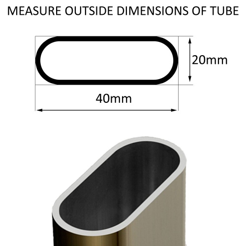 40mm X 20mm Oval Tube Ribbed Inserts For Legs Of Desks Table Chairs